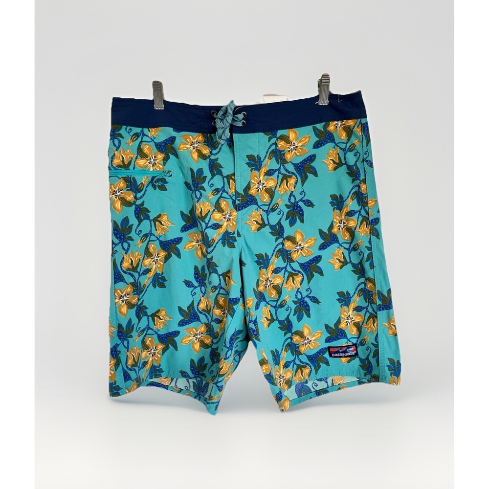 Patagonia Board Shorts Wavefarer Tropical Floral Nylon Swim Trunks Men's 34